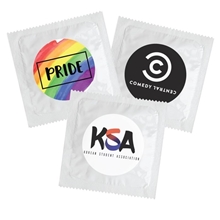Individual Condom w / Round 4 Color Process Printing Decal