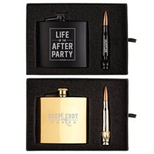 Tactical 5 oz Flask And Bullet Bottle Opener Gift Set