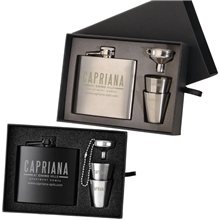 The Kenzie Flask, Shot Glass And Funnel Gift Set