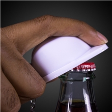 White Plastic Construction Hat Bottle Opener Key Chains