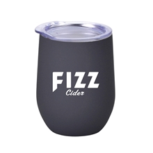 12 oz Vacuum Insulated Stainless Steel Stemless Wine Glass With Rubberized Finish