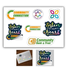 CUSTOMCUT(TM) 4 x 6 Full Color Custom Shape Removable Vinyl Sticker Sheets