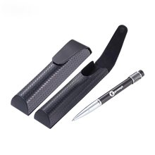 Troika Carbon Checkered Spin Ballpoint Pen, Matte Chrome Ring