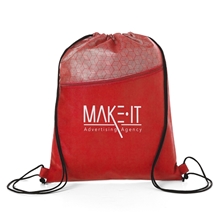 Hexagon Pattern Non - Woven Drawstring Backpack