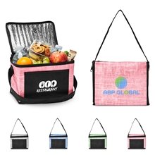 Prime Line Denim Pattern Non - Woven 6- Pack Lunch Cooler Bag