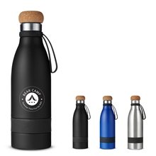 19 oz Double Wall Vacuum Insulated Bottle With Cork Lid