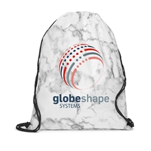 Marble Non - Woven Drawstring Bag