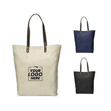 Urban Cotton Tote Bag with Leather Handles