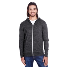Threadfast Apparel Unisex Triblend Full - Zip Light Hoodie