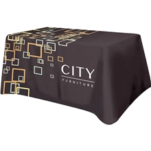 All Over Full Color Supreme Polyester Flat Table Cover 4 Sided for 6 Foot