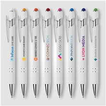 Ellipse Softy White Barrel Metal Pen w / Stylus