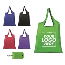 Santorini - Foldaway Shopping Tote Bag - 210D Polyester