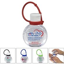SANTIAGO SC 1 ozHand Sanitizer Antibacterial Gel with Adjustable Silicone Carry Strap - Spot Color Direct Print