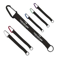3/4 Sewn Polyester Keychain with Metal Split - Ring and Carabiner
