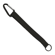3/4 Sewn Polyester Keychain with Metal Split - Ring and Carabiner