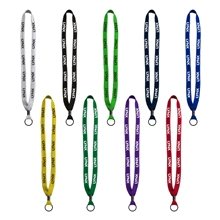 5/8 Polyester Shoelace Lanyard with Metal Crimp Split - Ring
