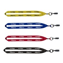 3/4 Polyester Lanyard with Metal Crimp Bulldog Clip