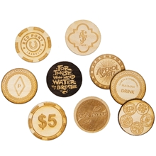 Wood Poker Chips - 1 Side Imprint