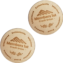 Wood Lapel Pins 1 W x 1 H