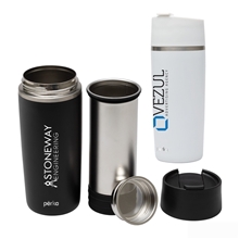 Perka(R) Macchiato 12 oz Double Wall Coffee / Tea Press Tumbler