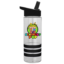 Sergeant Stripe - 24 oz Tritan(TM) Bottle with Flip straw Lid, Stripe Bands, and Digital imprint