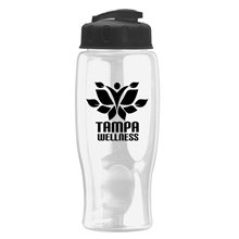 Poly - pure - 27 oz Transparent Bottle with USA Flip lid