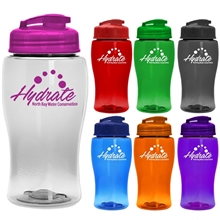 Poly - Pure Jr. - 18 oz Transparent Bottle with USA Flip lid