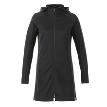 Womens ODELL Performance Knit Tunic Length Full Zip Hoodie with Thumb Holes