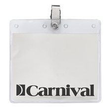 4 x 3 Printed Horizontal Vinyl Pouch with Bulldog Clip
