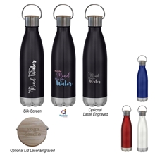 16 oz Swiggy Stainless Steel Bottle With Bamboo Lid