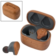 Cherry Wood TWS Wireless Earbuds and Charger Case