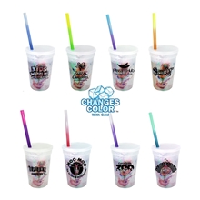 Mood(TM) 17 oz Rainbow Confetti Cup / Straw / Lid Set