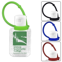 BREEZE SC 0.5 oz Compact Hand Sanitizer Antibacterial Gel in Flip - Top Squeeze Bottle with Adjustabel Silicone Carry Strap - Spot Color Direct Print