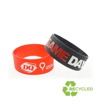 Broad Recycled Silicone Wrist Band w / Printed Logo