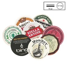 3.5 Circle Medium Weight (70 Pt) Pulpboard Coaster W / 4 Color Process Printing