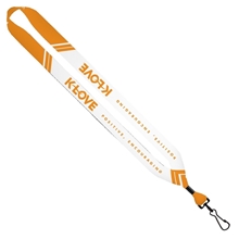 3/4 Dye - Sublimated Lanyard with Metal Crimp and Metal Swivel Snap Hook