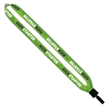 3/4 Dye - Sublimated Lanyard with Plastic Clamshell and Plastic Bulldog Clip