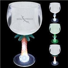 12 oz Light Up Novelty Stem Plastic Wine Goblet