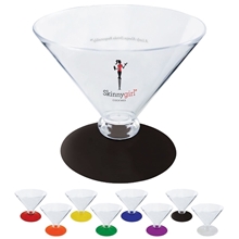 7 oz Short Stem Plastic Martini Glass with Your Choice of Base Color