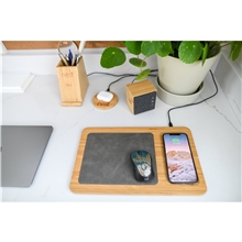 Auden Bamboo Wireless Charging Mouse Pad