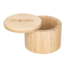 Round Bamboo Salt Box W / Magnetic Lid