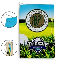 The Eagle Full - Color Waffle Weave Golf Towel w / Hook