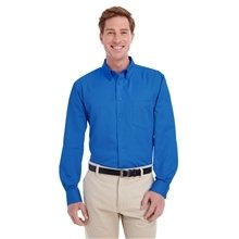 Harriton Mens Foundation Cotton Long - Sleeve Twill Shirt withTeflon(TM)