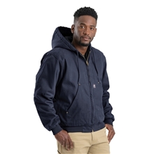 Berne Mens Tall Highland Washed Cotton Duck Hooded Jacket