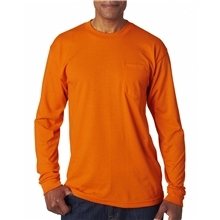 Bayside Adult USA Made Long - Sleeve T - Shirt with Pocket