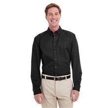 Harriton Mens Tall Foundation Cotton Long - Sleeve Twill Shirt with Teflon(TM)