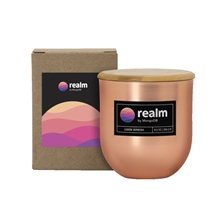8 oz White Wax Metallic Candle with Wood Lid