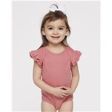 Rabbit Skins - Infant Flutter Sleeve Baby Rib Bodysuit
