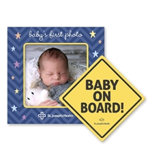 2- in -1 Square Car Magnet w / Picture Frame