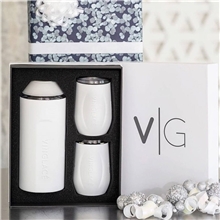 Vinglac(R) Wine Bottle Insulator 2 Glass Gift Set, Full Color Digital